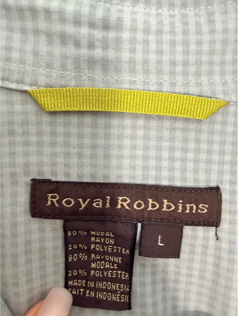 Royal Robbins Gray Textured Short Sleeve Button Front Shirt Size L Modal Blend - Picture 3 of 5